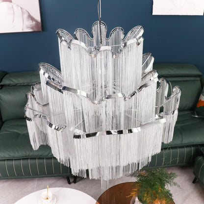 Stream Chain Chandelier - Modern Design with Adjustable Length & LED L