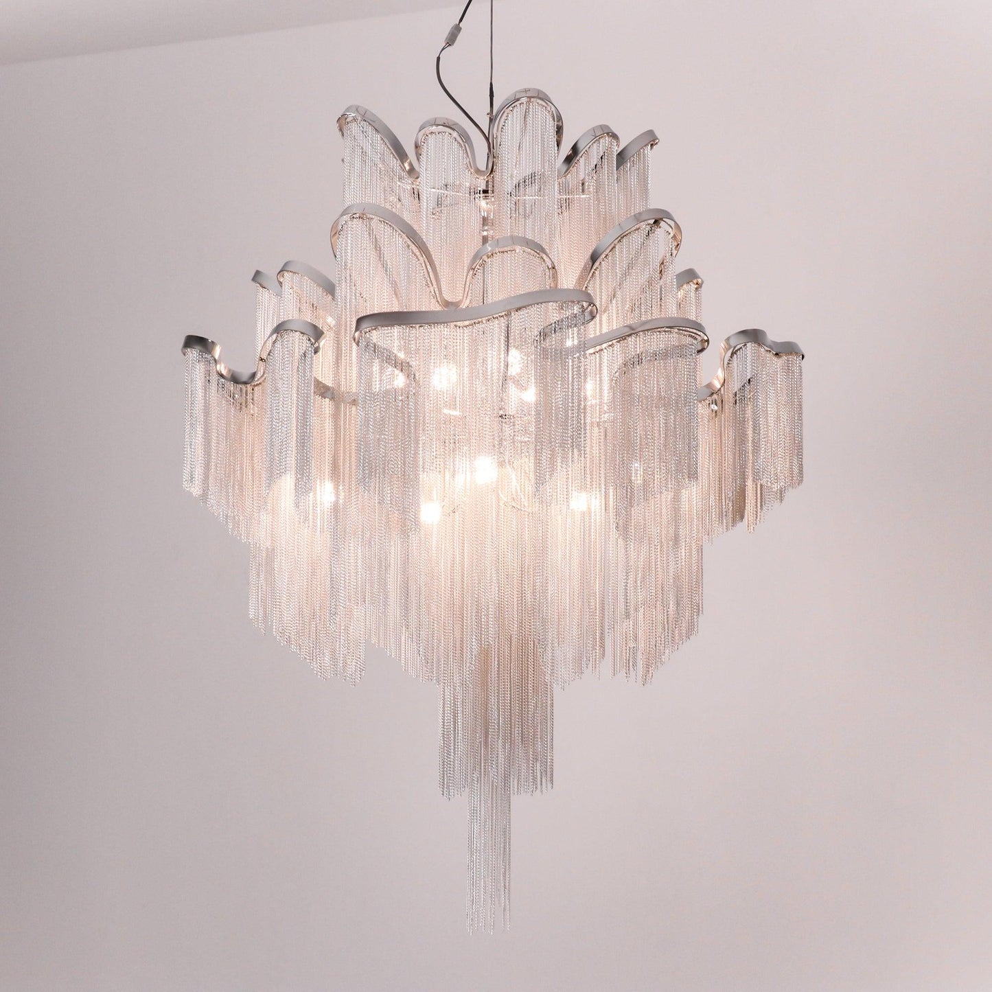 Stream Chain Chandelier - Modern Design with Adjustable Length & LED L