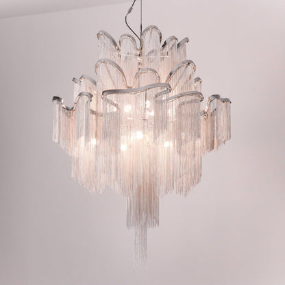 Stream Chain Chandelier - Modern Design with Adjustable Length & LED L