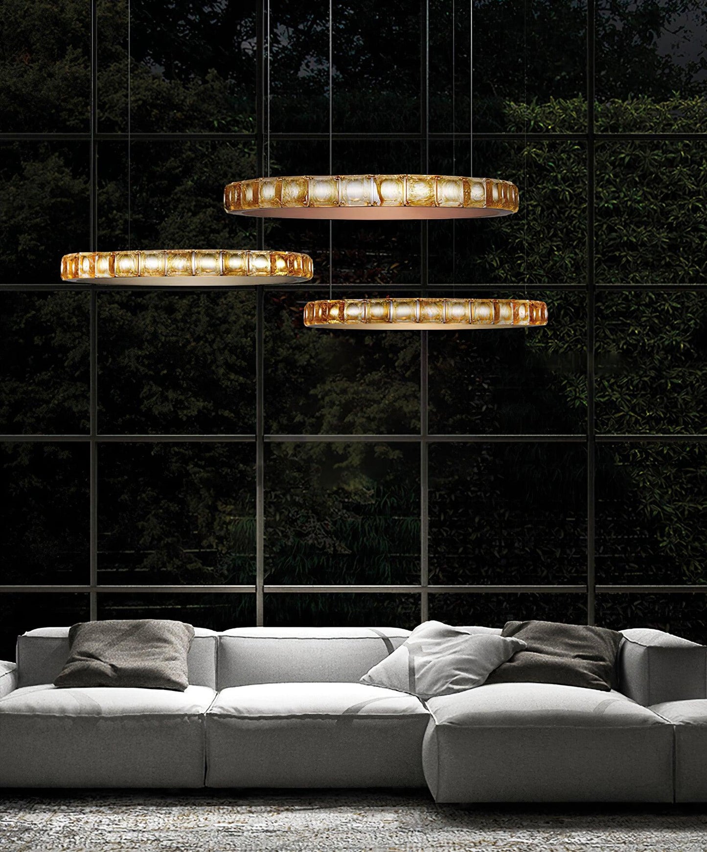 Aura Ring Chandelier - Adjustable Brightness & Modern Design