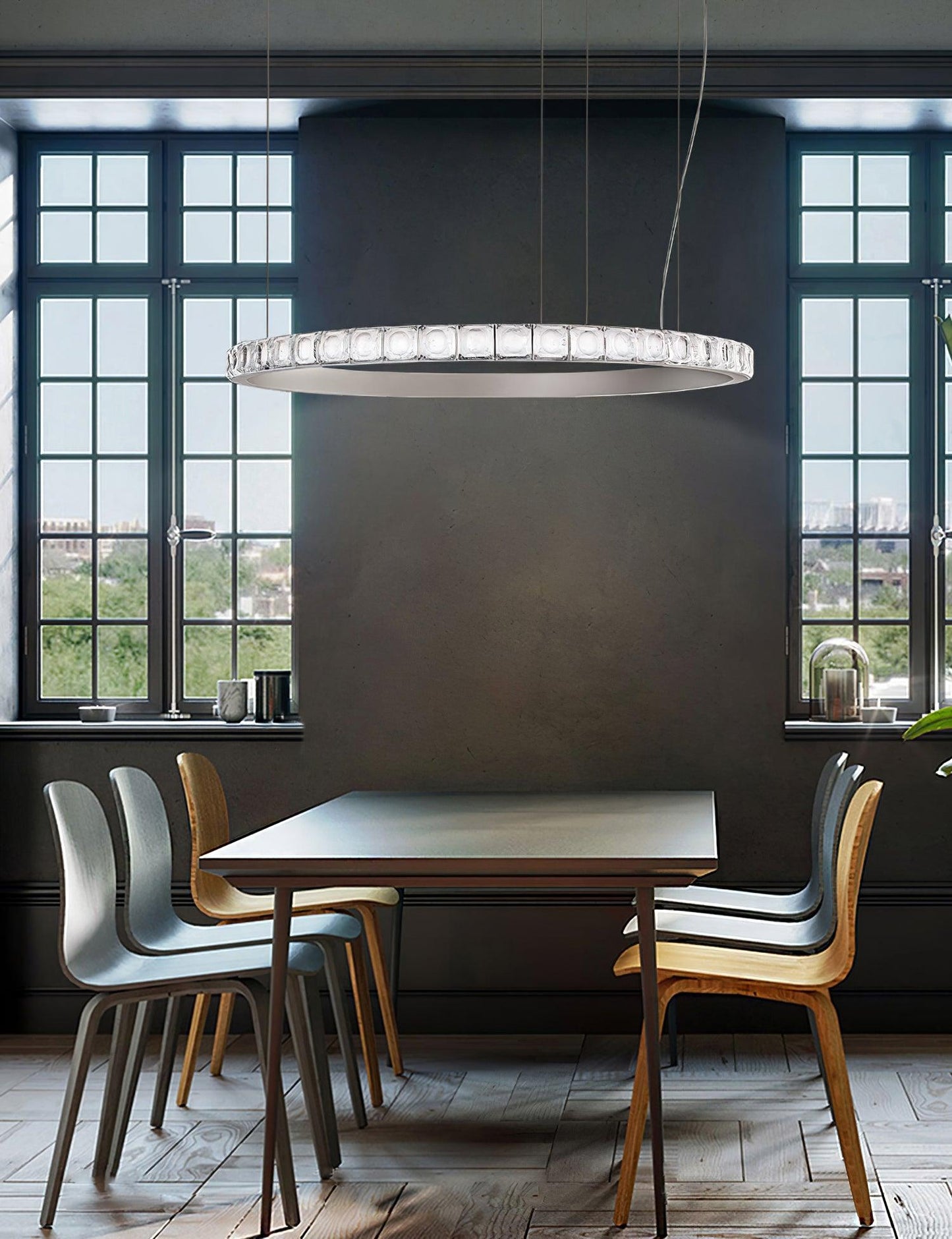 Aura Ring Chandelier - Adjustable Brightness & Modern Design