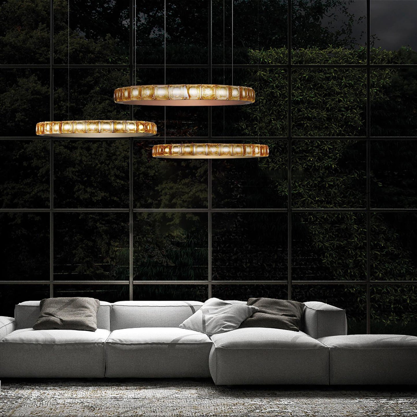 Aura Ring Chandelier - Adjustable Brightness & Modern Design