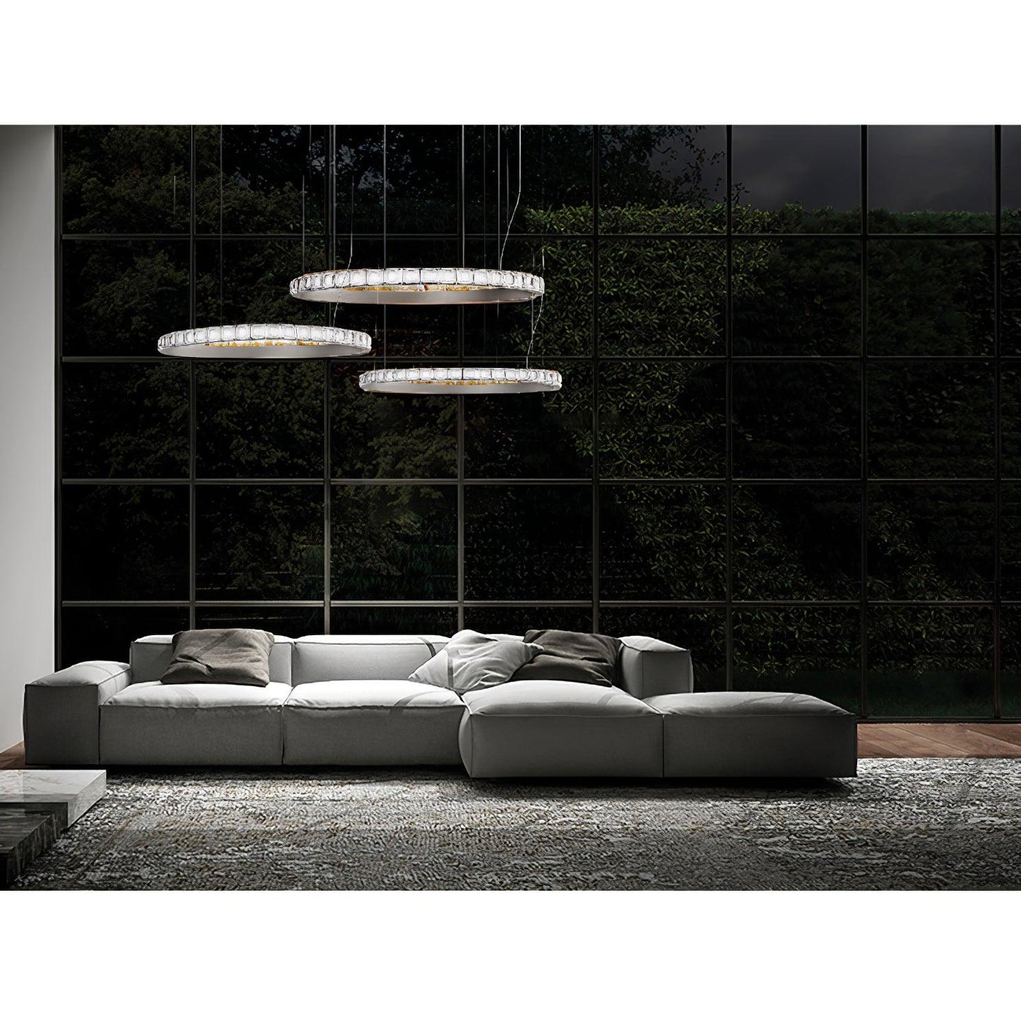 Aura Ring Chandelier - Adjustable Brightness & Modern Design