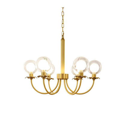 Aureate Radiance Glass Chandelier - Elegant Design, Adjustable Height