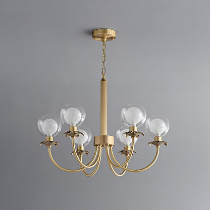 Aureate Radiance Glass Chandelier - Elegant Design, Adjustable Height
