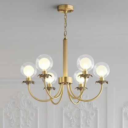 Aureate Radiance Glass Chandelier - Elegant Design, Adjustable Height