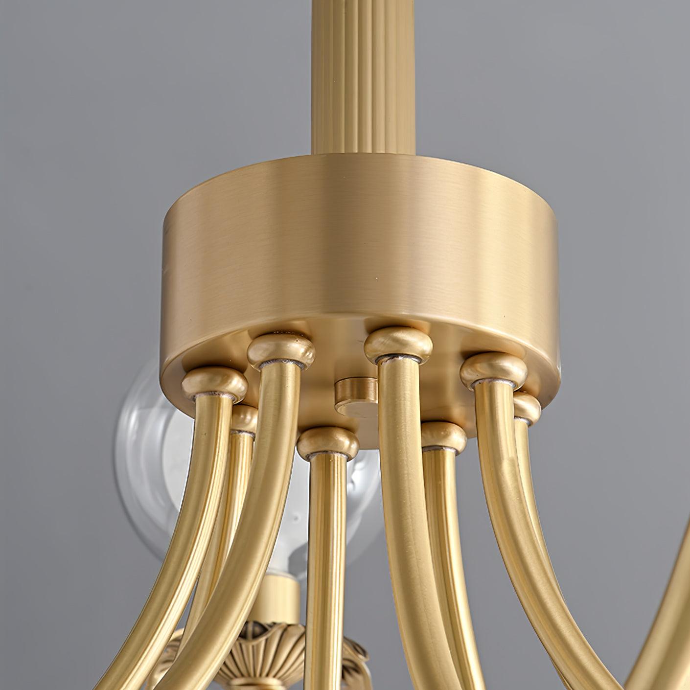 Aureate Radiance Glass Chandelier - Elegant Design, Adjustable Height