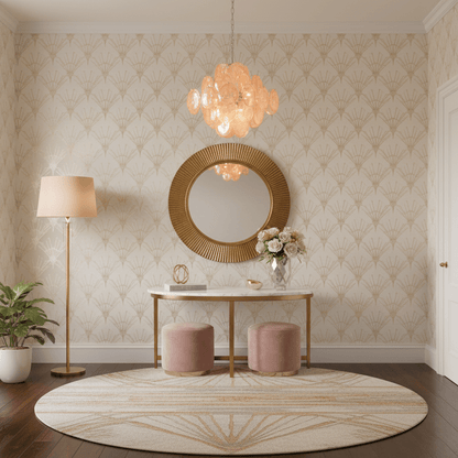 Aurelia Apricot Glass Chandelier - Elegant Design, Adjustable Height