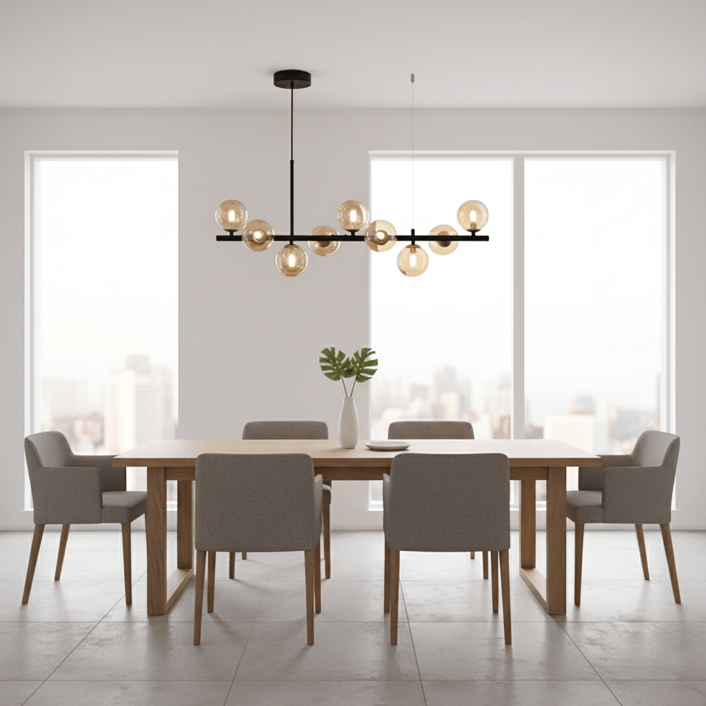 Aurelia Globe Chandelier - Modern Design with Adjustable Height & LED