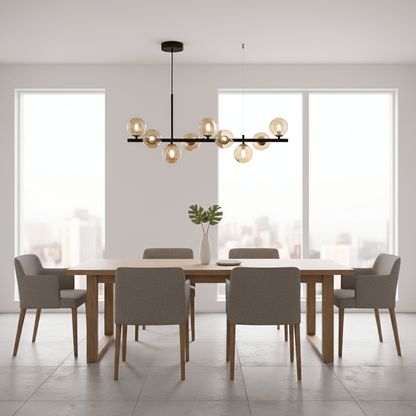 Aurelia Globe Chandelier - Modern Design with Adjustable Height & LED