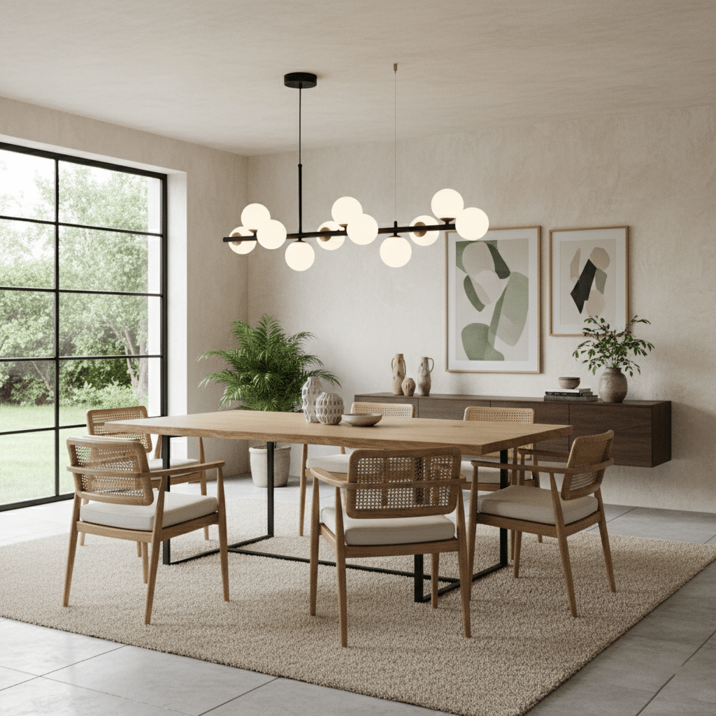 Aurelia Globe Chandelier - Modern Design with Adjustable Height & LED