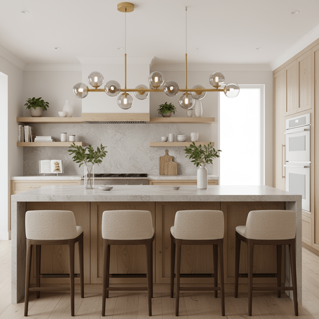 Aurelia Globe Chandelier - Modern Design with Adjustable Height & LED