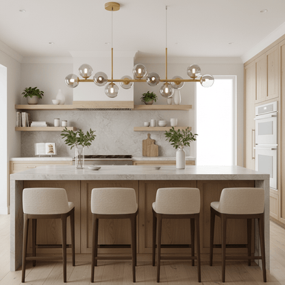 Aurelia Globe Chandelier - Modern Design with Adjustable Height & LED