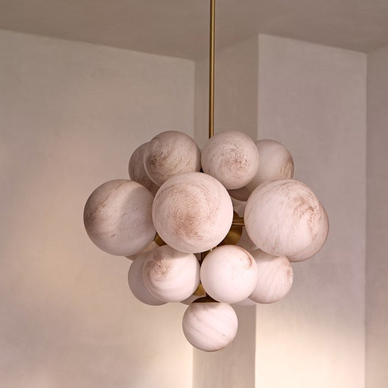 Aurelia Alabaster Cluster Chandelier - Elegant Design, Adjustable Heig