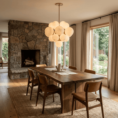 Aurelia Alabaster Cluster Chandelier - Elegant Design, Adjustable Heig