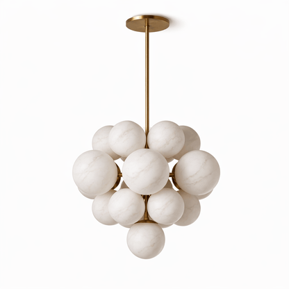 Aurelia Alabaster Cluster Chandelier - Elegant Design, Adjustable Heig