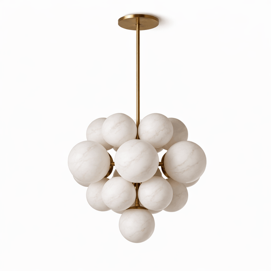 Aurelia Alabaster Cluster Chandelier - Elegant Design, Adjustable Heig