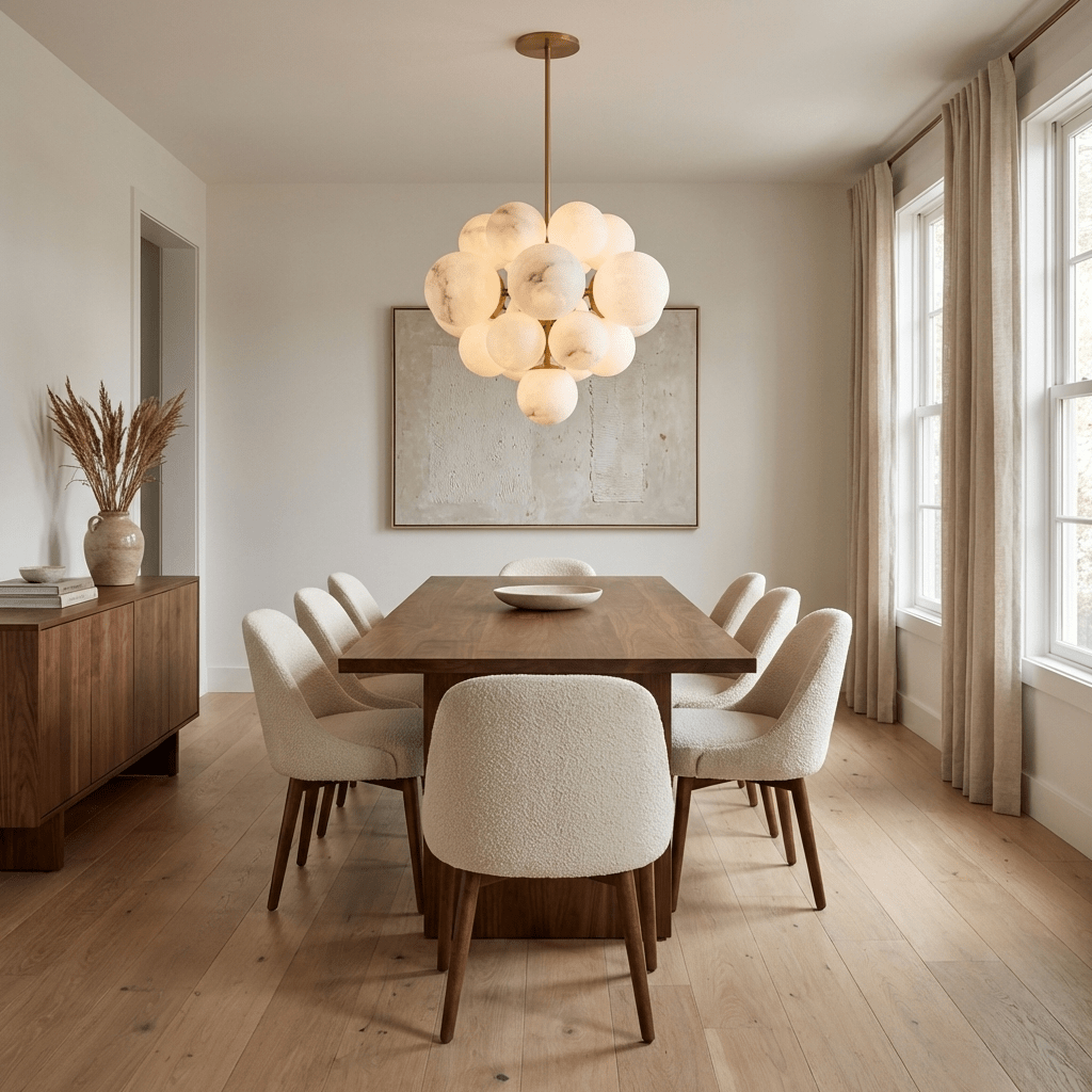 Aurelia Alabaster Cluster Chandelier - Elegant Design, Adjustable Heig