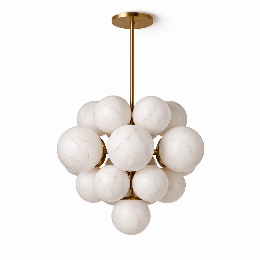 Aurelia Alabaster Cluster Chandelier - Elegant Design, Adjustable Heig