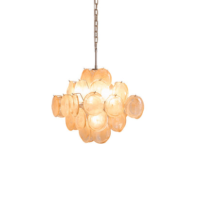 Aurelia Apricot Glass Chandelier - Elegant Design, Adjustable Height