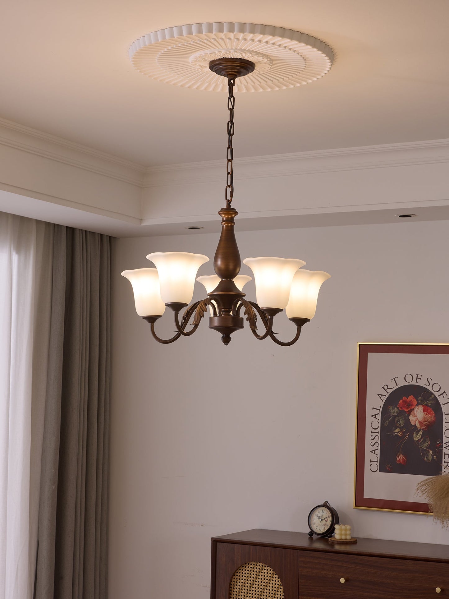 Aurelia Fleur Chandelier - Elegant Design with Adjustable Height & LED