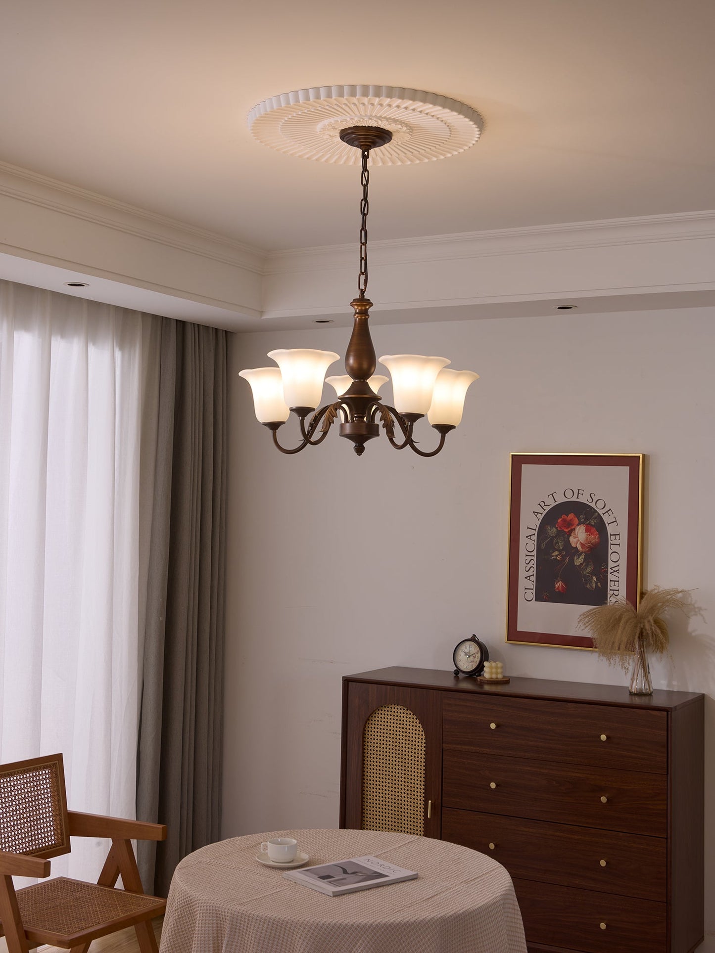 Aurelia Fleur Chandelier - Elegant Design with Adjustable Height & LED