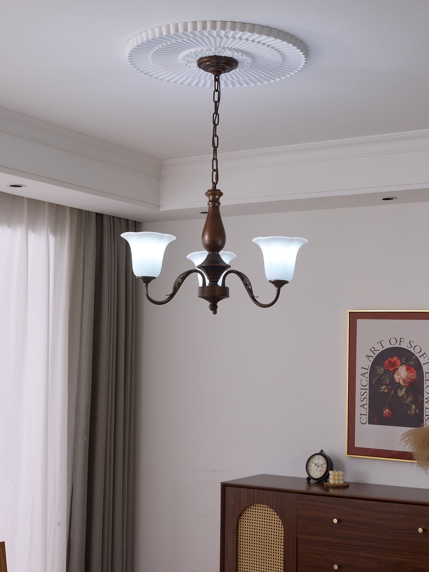 Aurelia Fleur Chandelier - Elegant Design with Adjustable Height & LED