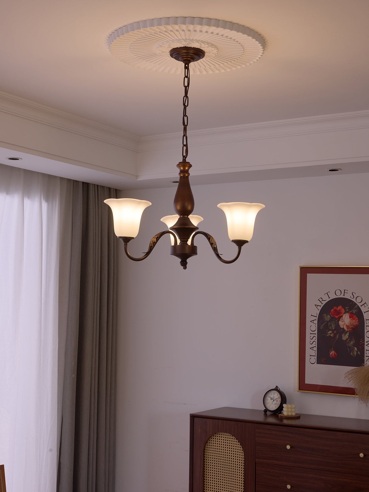 Aurelia Fleur Chandelier - Elegant Design with Adjustable Height & LED