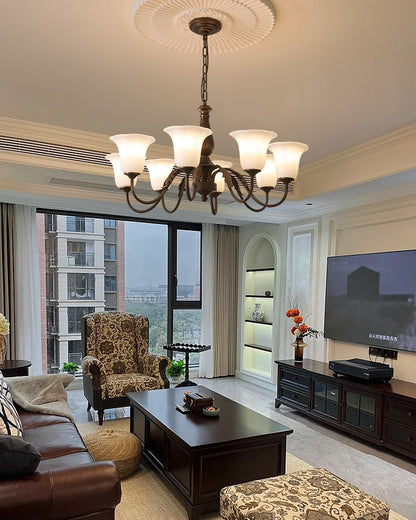 Aurelia Fleur Chandelier - Elegant Design with Adjustable Height & LED
