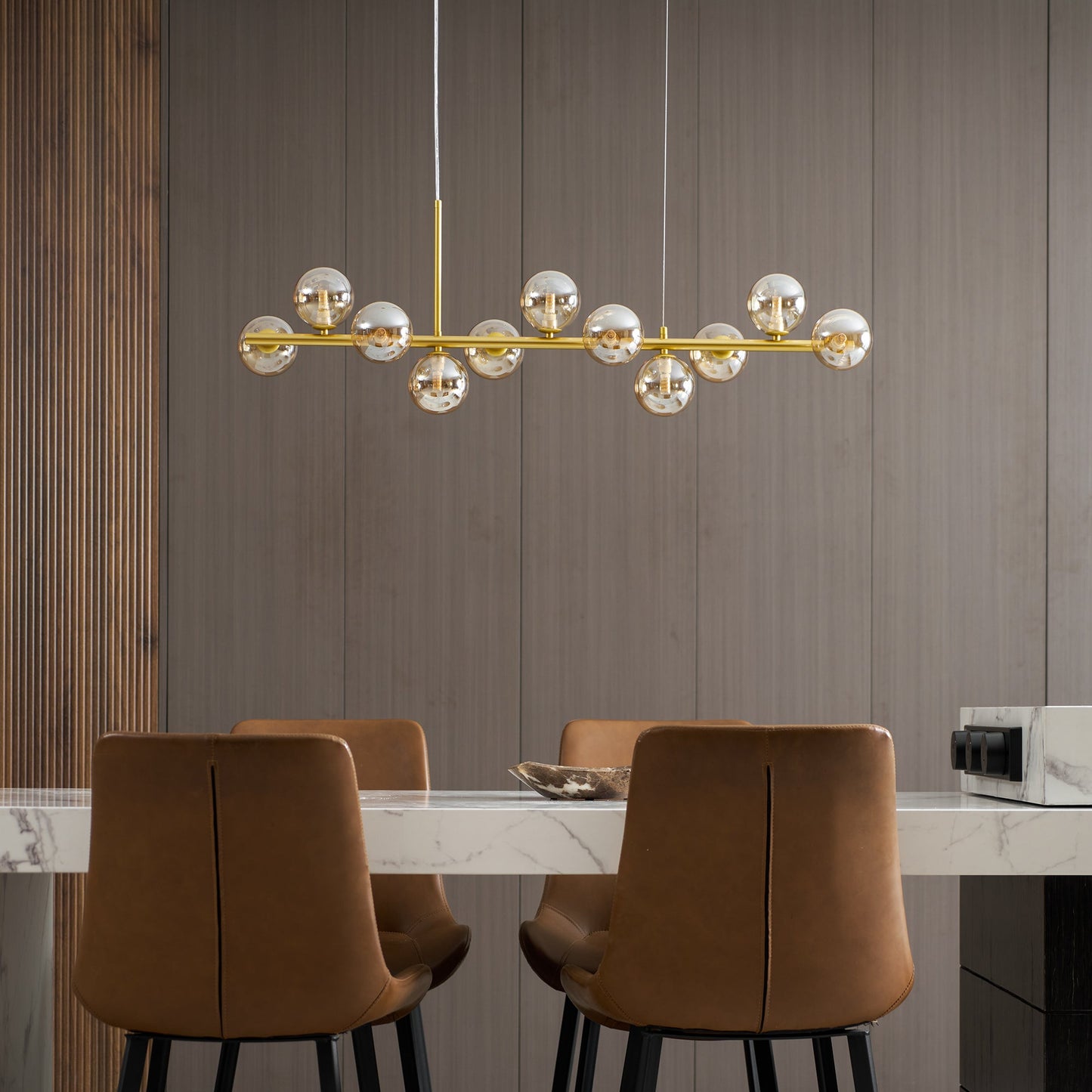 Aurelia Globe Chandelier - Modern Design with Adjustable Height & LED