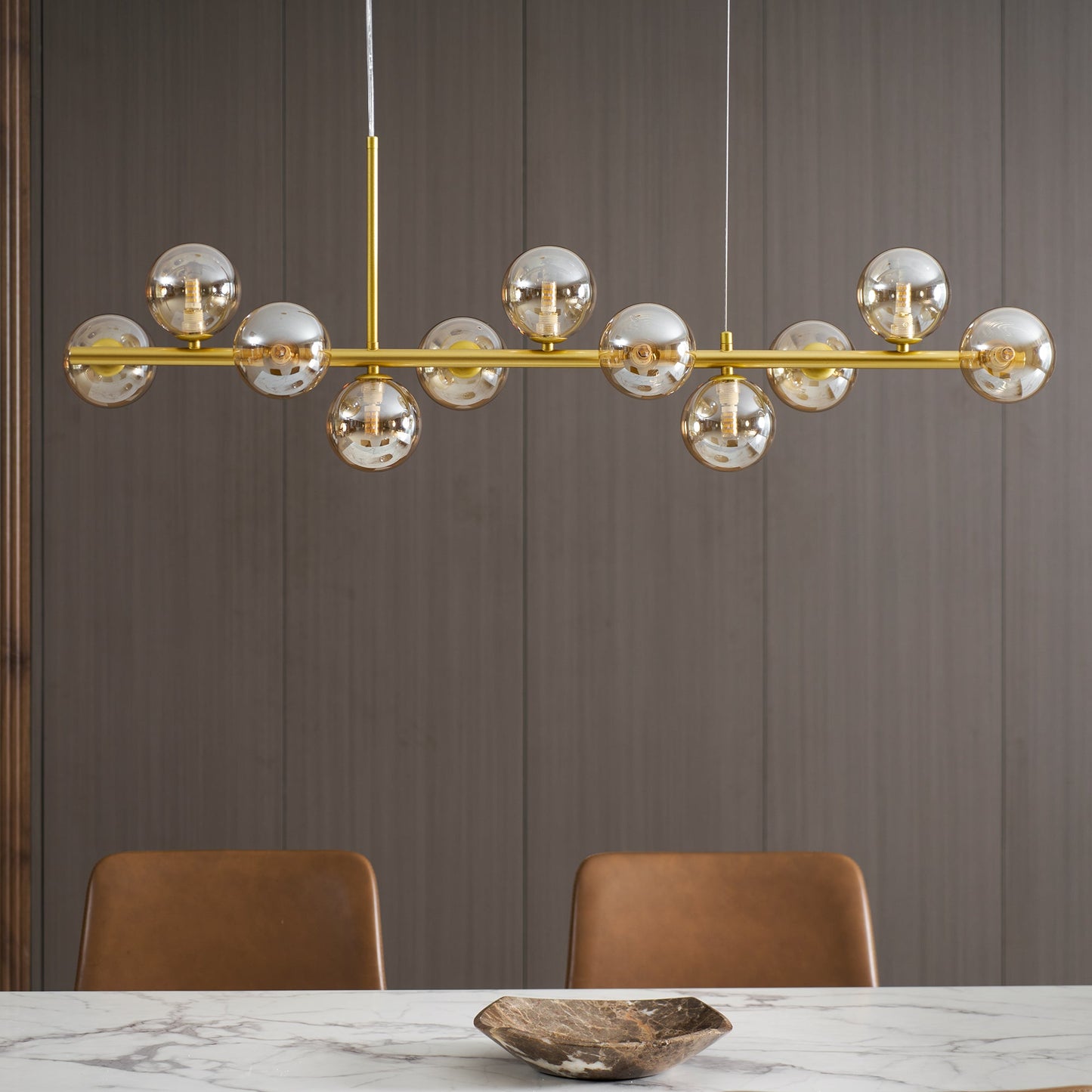 Aurelia Globe Chandelier - Modern Design with Adjustable Height & LED