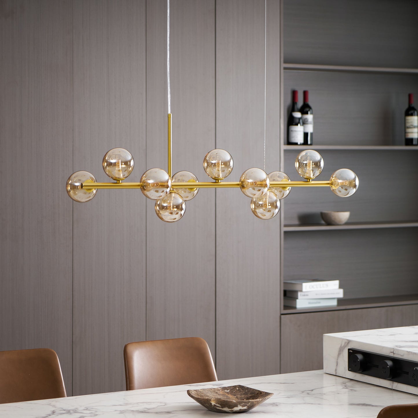 Aurelia Globe Chandelier - Modern Design with Adjustable Height & LED
