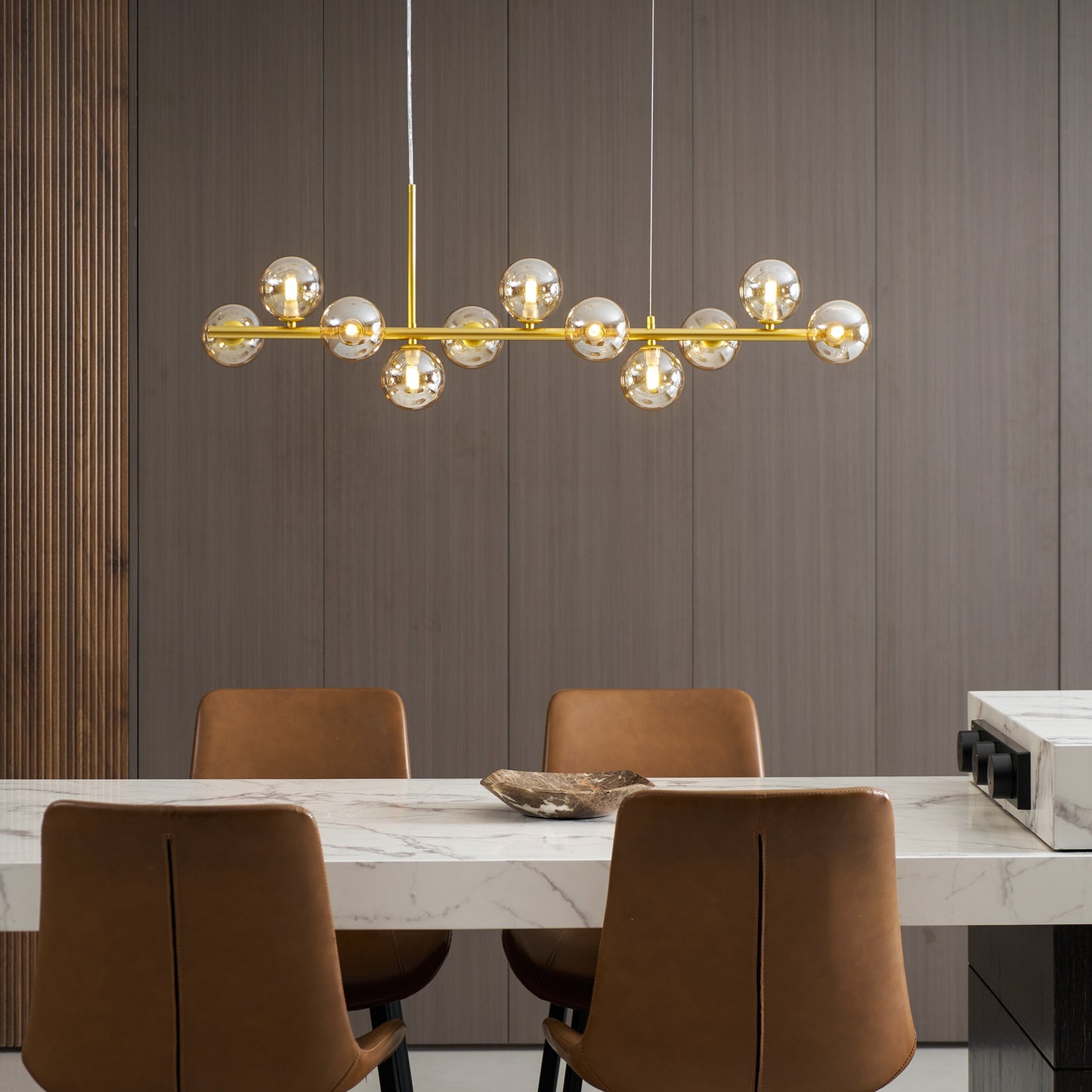 Aurelia Globe Chandelier - Modern Design with Adjustable Height & LED