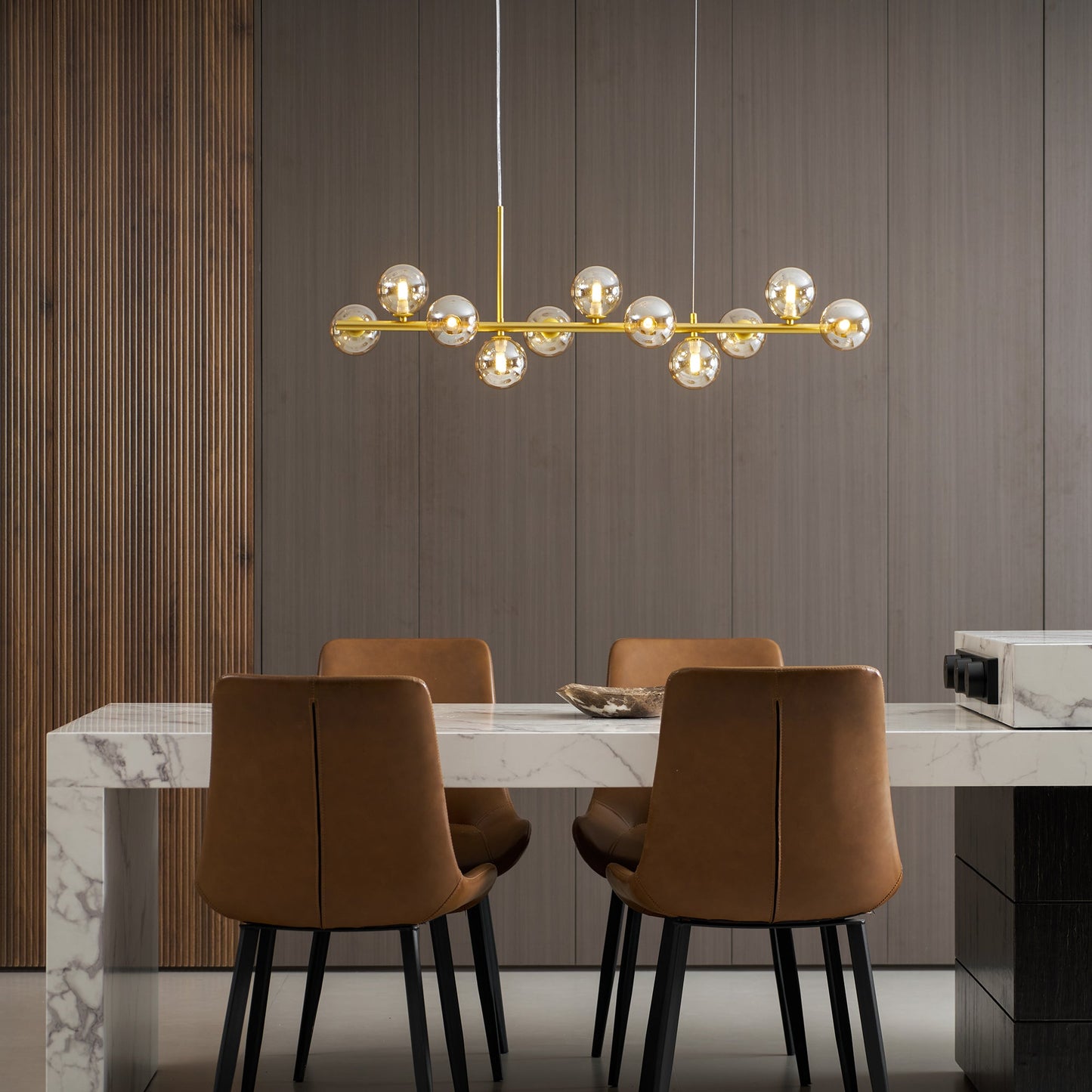 Aurelia Globe Chandelier - Modern Design with Adjustable Height & LED