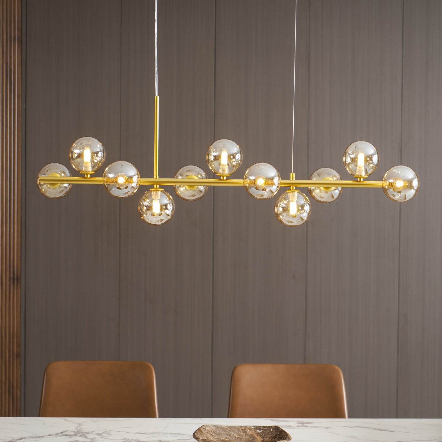 Aurelia Globe Chandelier - Modern Design with Adjustable Height & LED