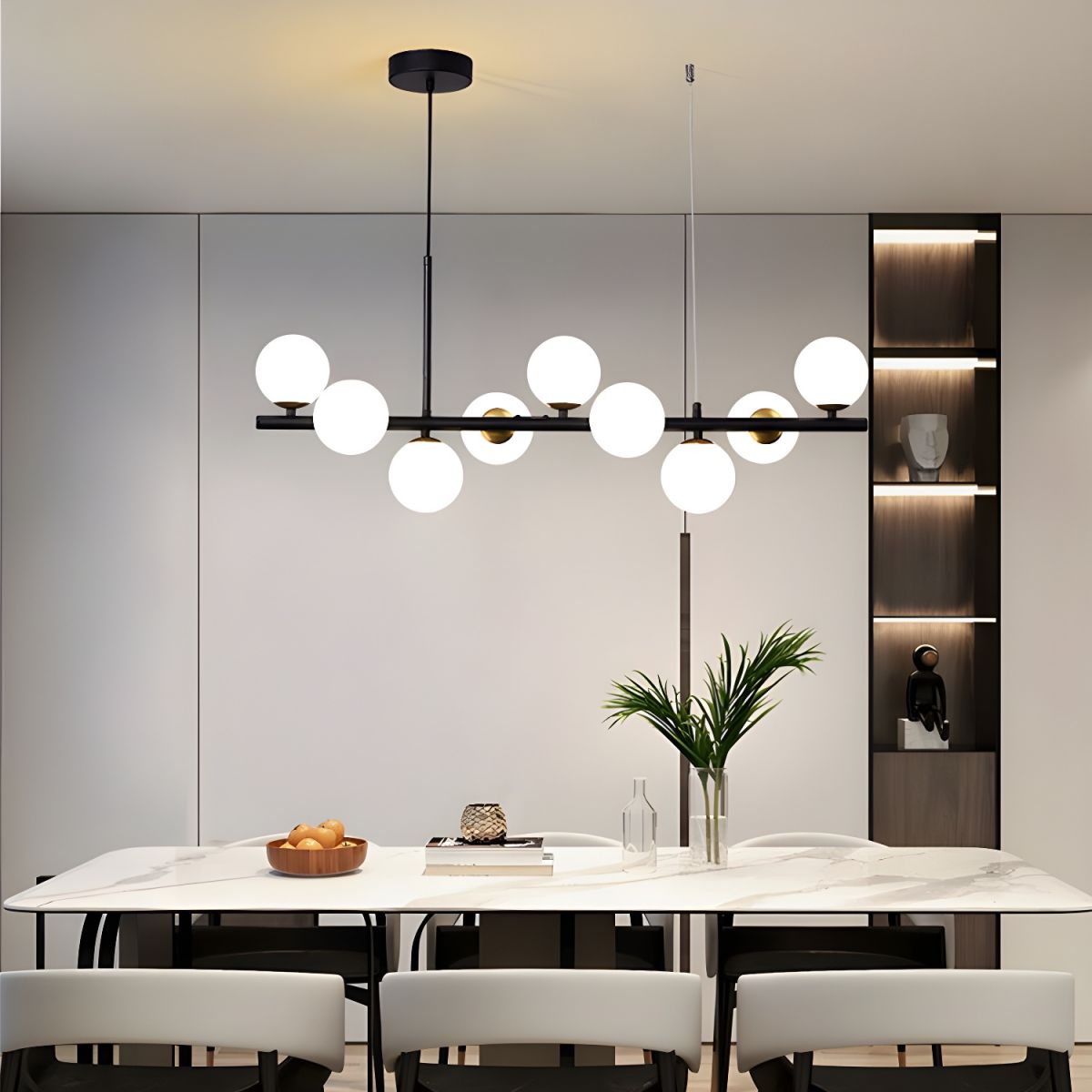 Aurelia Globe Chandelier - Modern Design with Adjustable Height & LED
