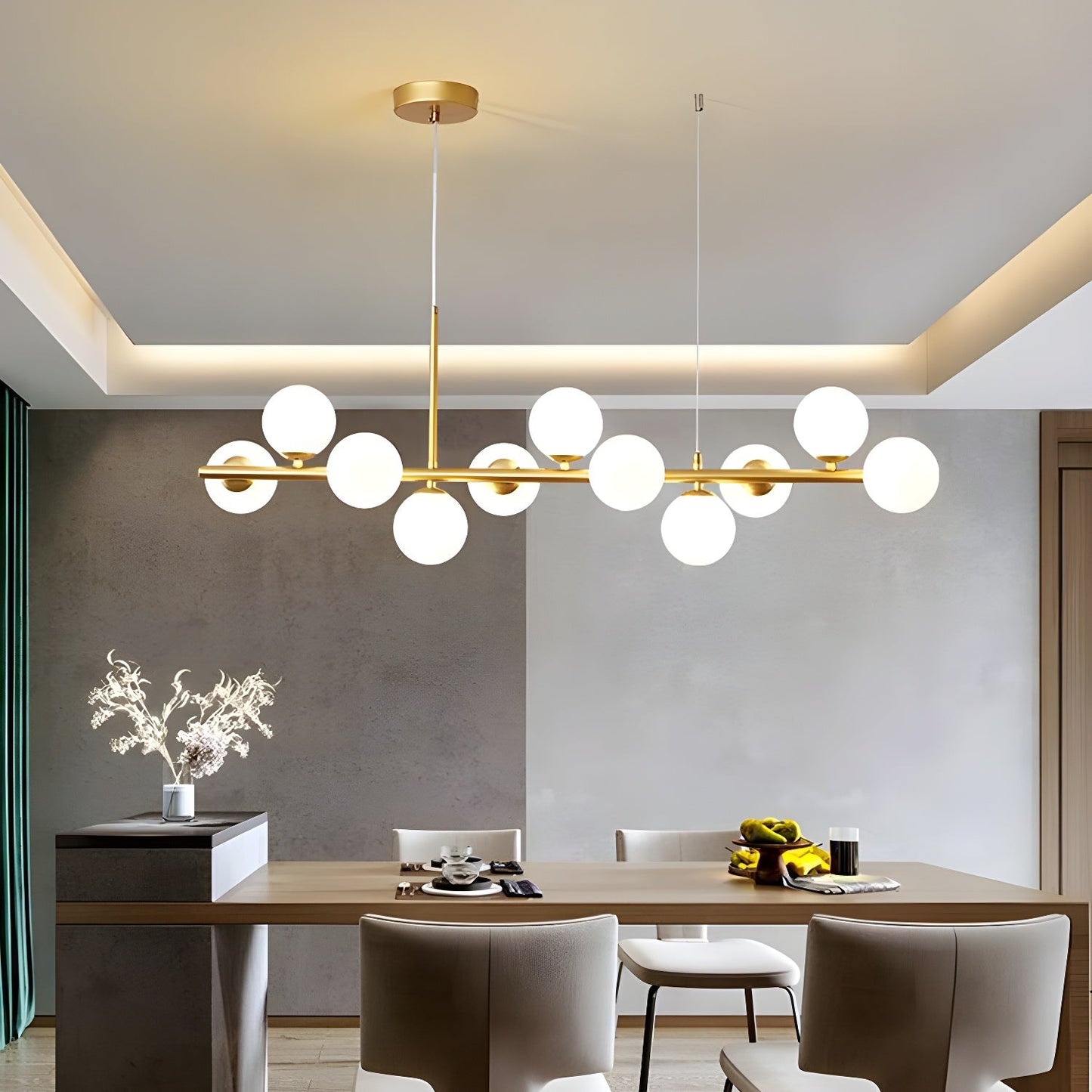 Aurelia Globe Chandelier - Modern Design with Adjustable Height & LED