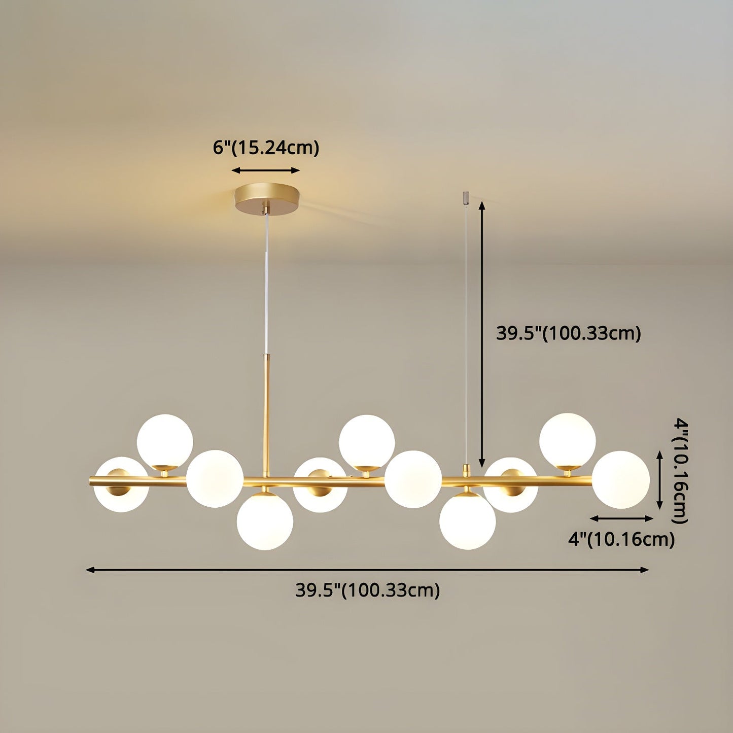 Aurelia Globe Chandelier - Modern Design with Adjustable Height & LED