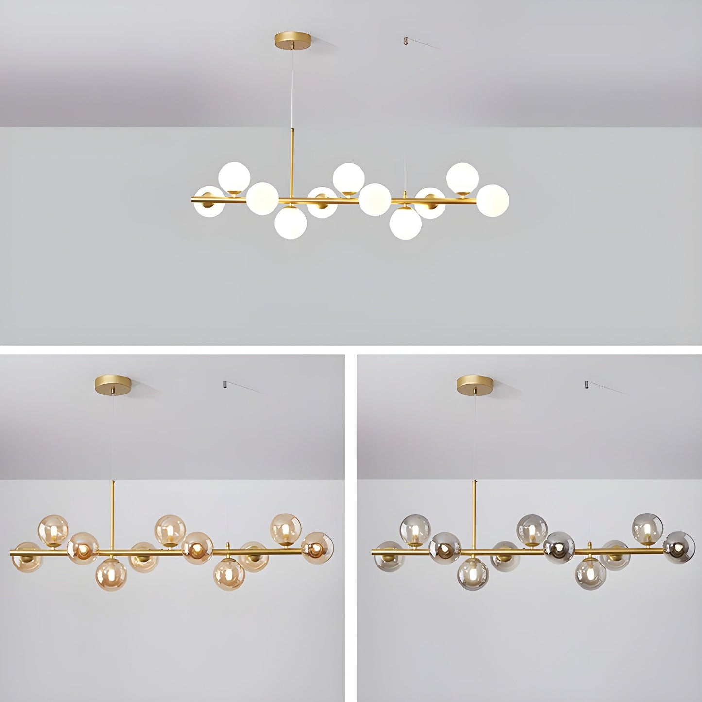 Aurelia Globe Chandelier - Modern Design with Adjustable Height & LED