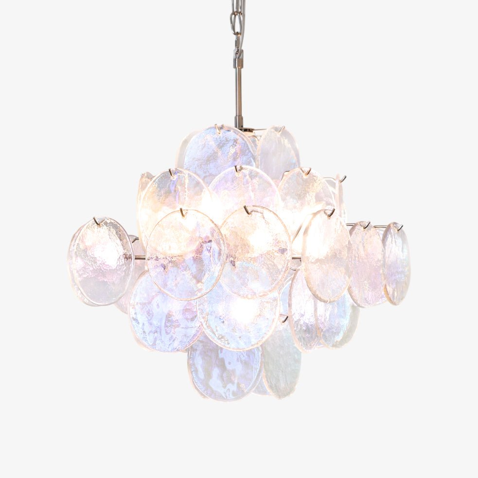 Aurelia Iridescent Glass Chandelier - Elegant Design with Adjustable H