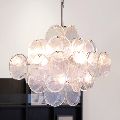 Aurelia Iridescent Glass Chandelier - Elegant Design with Adjustable H