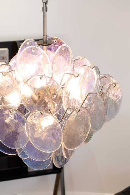 Aurelia Iridescent Glass Chandelier - Elegant Design with Adjustable H