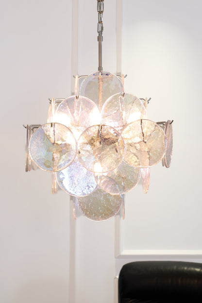 Aurelia Iridescent Glass Chandelier - Elegant Design with Adjustable H
