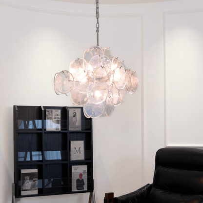 Aurelia Iridescent Glass Chandelier - Elegant Design with Adjustable H