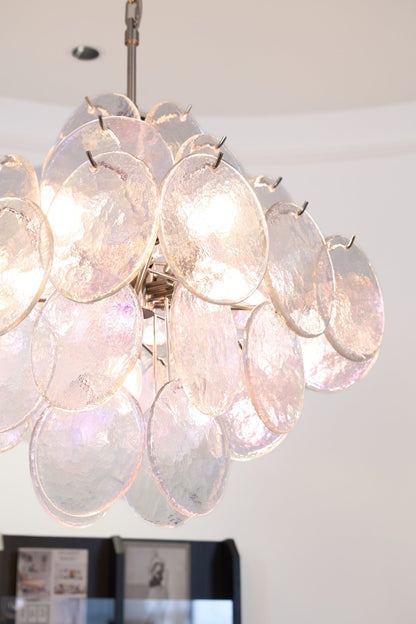 Aurelia Iridescent Glass Chandelier - Elegant Design with Adjustable H