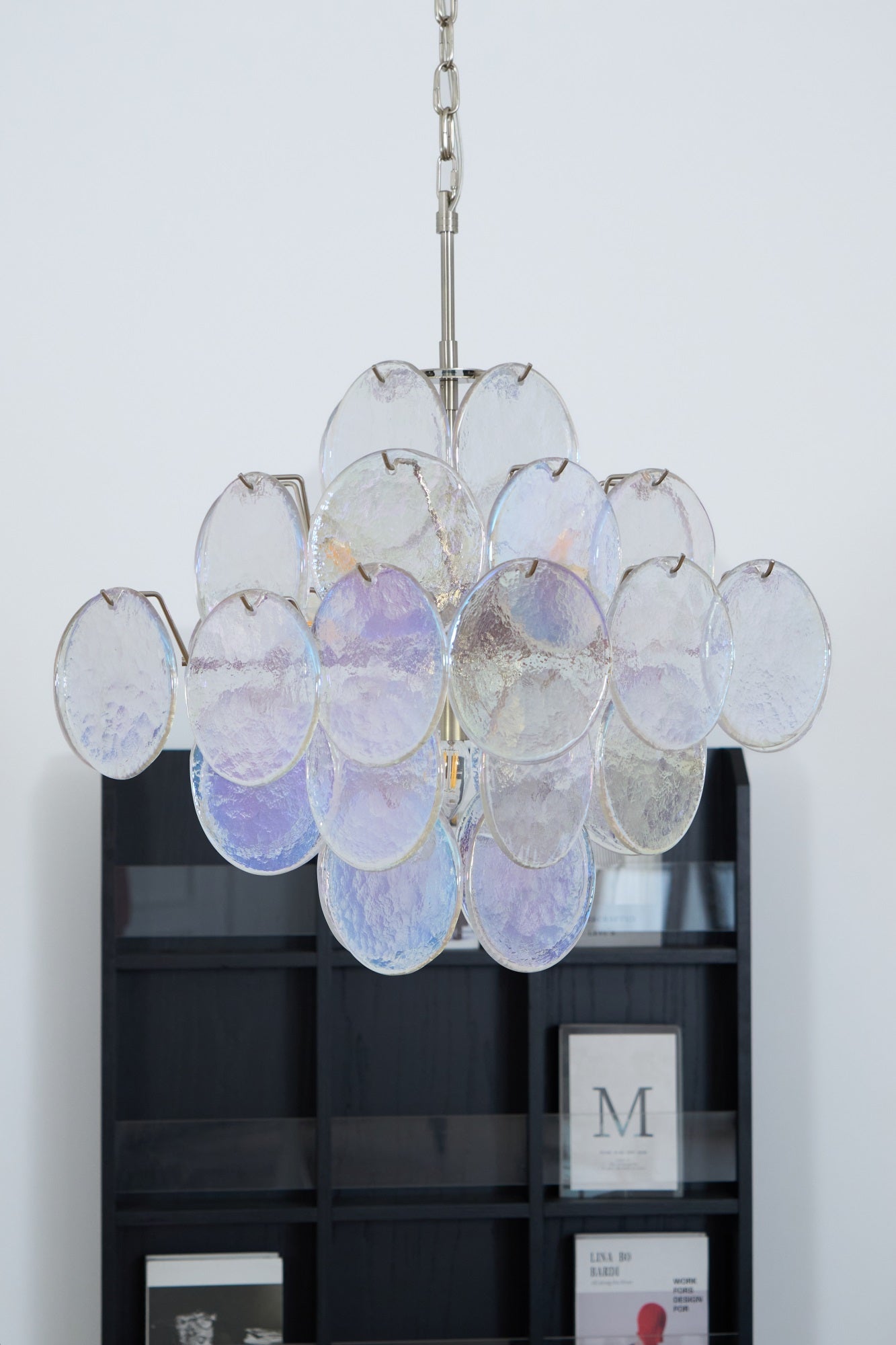 Aurelia Iridescent Glass Chandelier - Elegant Design with Adjustable H
