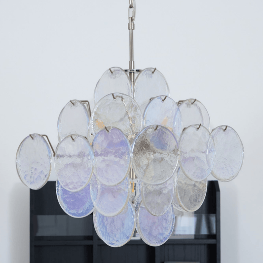 Aurelia Iridescent Glass Chandelier - Elegant Design with Adjustable H