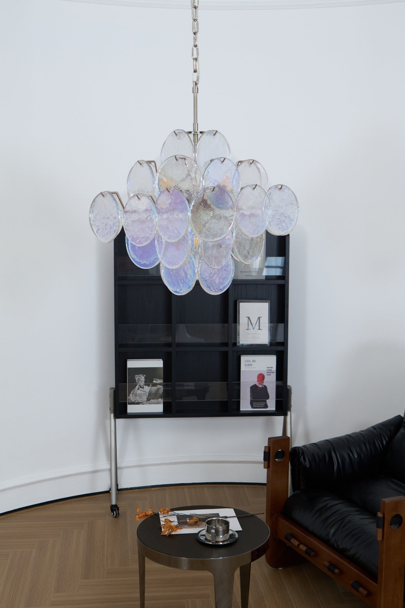 Aurelia Iridescent Glass Chandelier - Elegant Design with Adjustable H