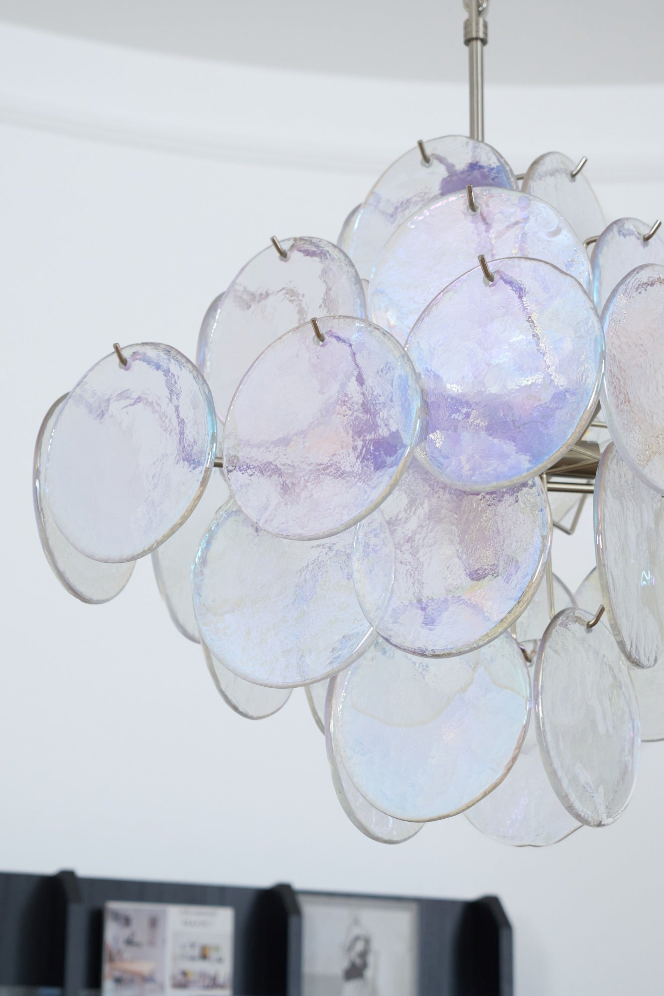 Aurelia Iridescent Glass Chandelier - Elegant Design with Adjustable H