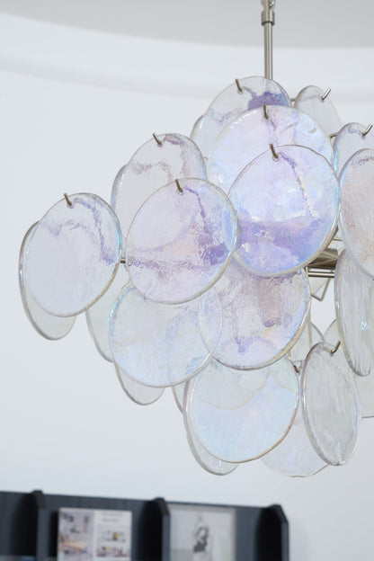 Aurelia Iridescent Glass Chandelier - Elegant Design with Adjustable H